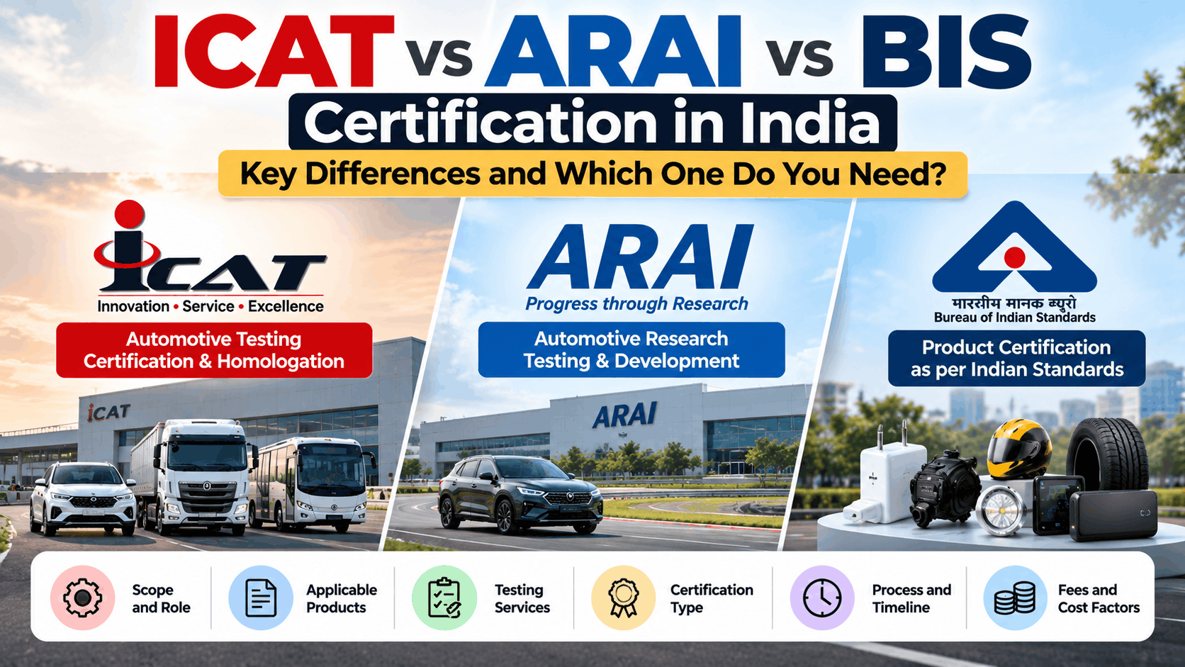 ICAT vs ARAI vs BIS Certification Guide.png